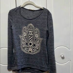 Bear Dance embroidered graphic Sweater gray small